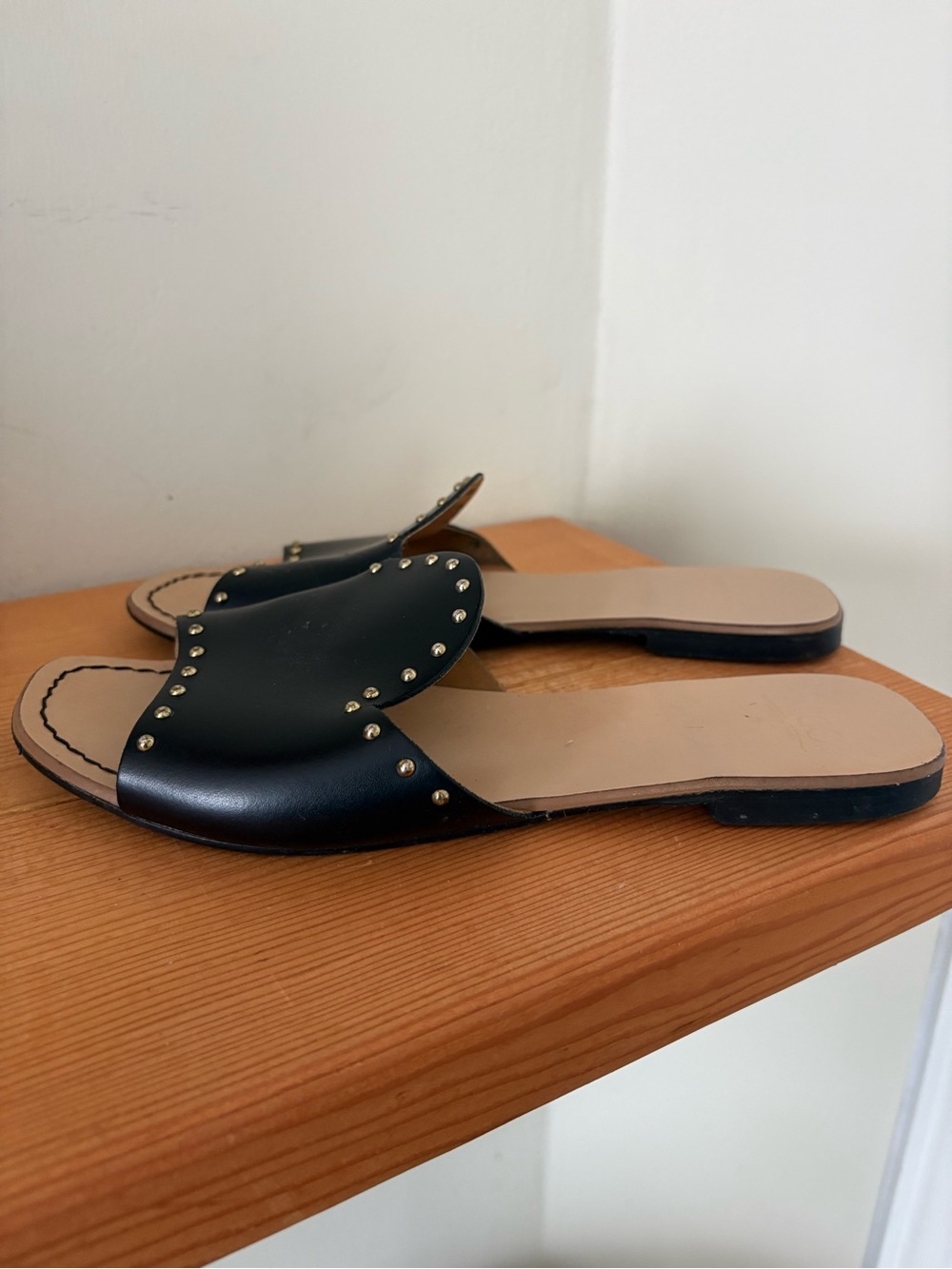 Studded Black Slide Mules for Women